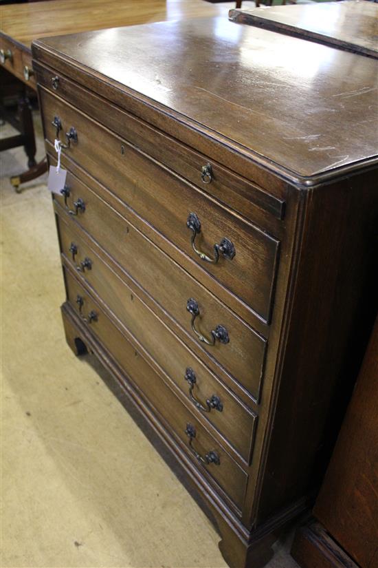 George III style mahogany caddy top chest fitted brushing slide
